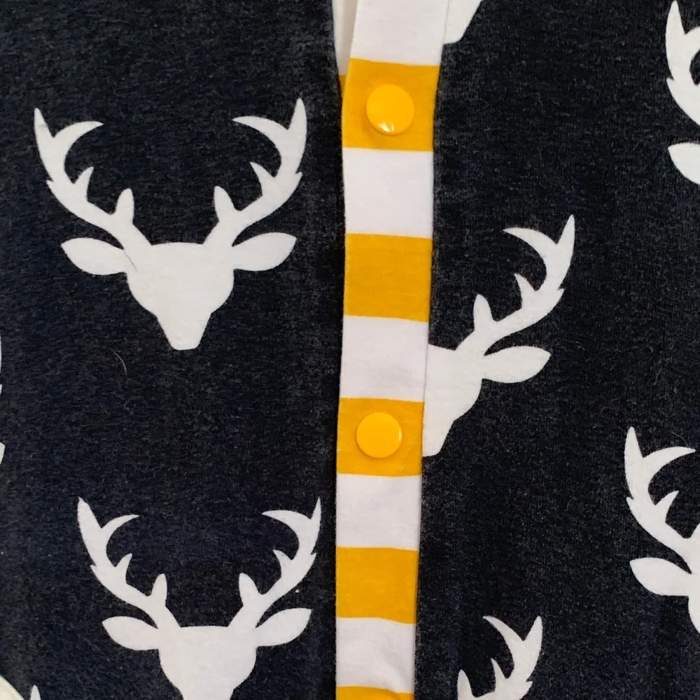 Striped Deer Print Kids Footie